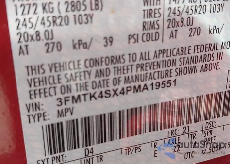 2023 Ford Mustang Mach-E Gt из США, поврежденный, VIN 3FMTK4SX4PMA19551